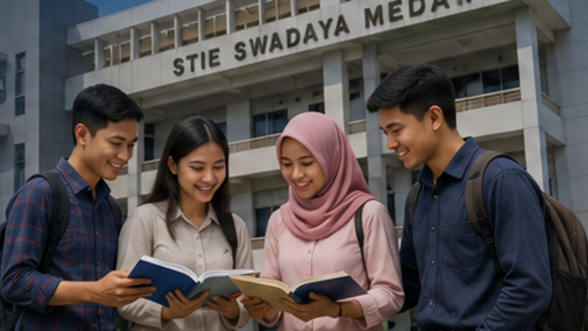 Mahasiswa Indonesia membaca dan berdiskusi di lingkungan kampus