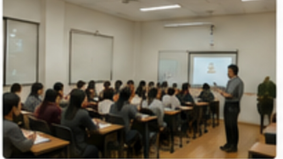 Suasana kelas mahasiswa Indonesia bersama dosen